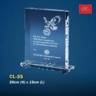 Trophy Crystal Plaque - Rizal Trophy