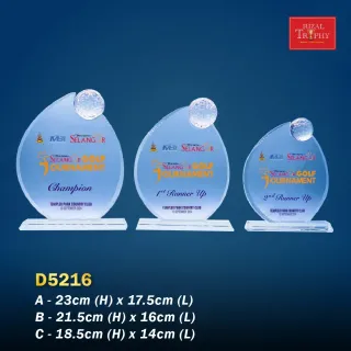 Trophy Crystal Plaque - Rizal Trophy