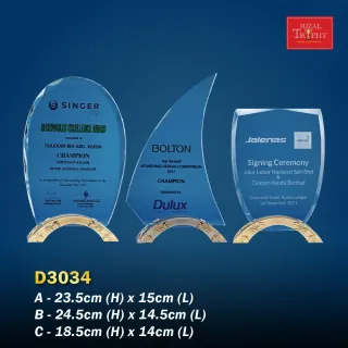 Trophy Crystal Plaque - Rizal Trophy